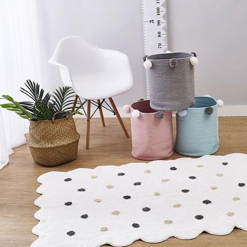 New Dirty Clothes Storage Basket Hair Ball Storage Basket Laundry Basket Home Toy Storage Basket Clothes Storage Basket Light Gr