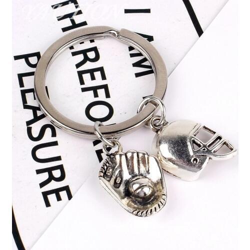 New Fashion Keychain i love baseball Pendants DIY Men Jewelry Car Key Chain Holder Souvenir For Gift Baseball glove Baseball bat