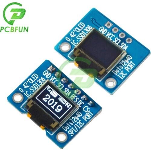 0.42 inch OLED Display Screen IIC/SPI Interface OLED Display Screen Module SSD1306 Driver IC 72x40 Resolution 3.3V Module