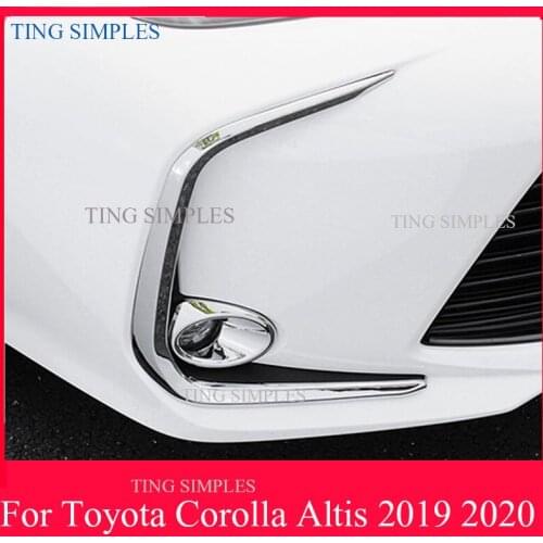 For Toyota Corolla Altis 2019 2020 Front Fog Light Protector Cover Fog Lamp Frame Trims ABS Chrome Car-Styling Accessories