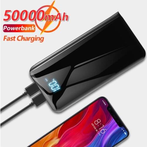 50000mAh Fast Charging Mobile Power Portable External Battery Charger Digital Display One-way Fast Charging Suitable for Xiaomi