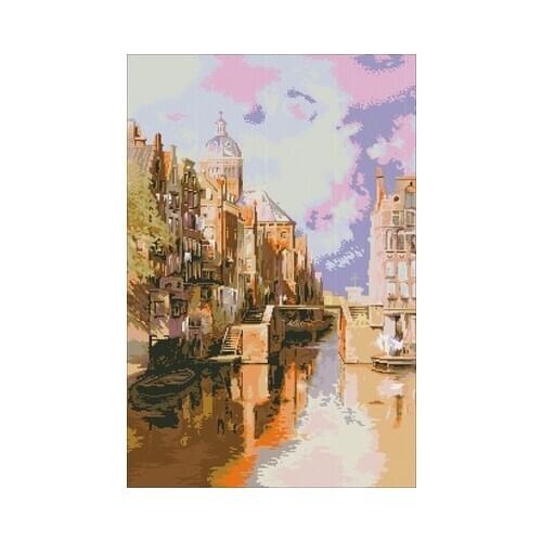 The passage of the Riolis-1190 Canal Counted Cross Stitch Kit Cross stitch RS cotton with cross stitch Magazine money