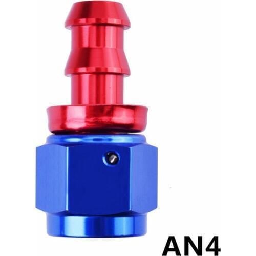 AN4 Straight Push-on Fitting Adapter Aluminum Oil Cooler 0 Degree Fuel Line Hose End Fitting Reusable Car Connector