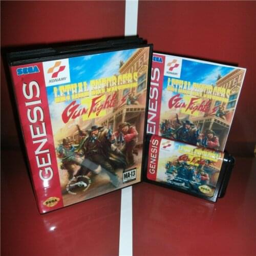 Lethal Enforcers 2 US Cover with box and manual For Sega Megadrive Genesis Video Game Console 16 bit MD card