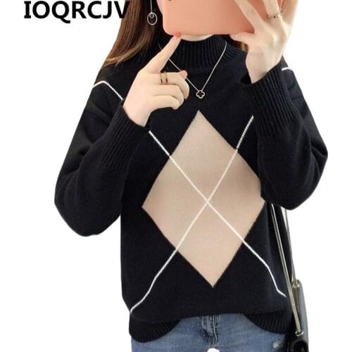 2019 New Fashion Turtleneck Sweater Women Spring Autumn Long Sleeve Casual Pullover Knitted Sweater Soft Jumper Female Top R1008