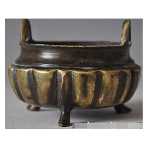 Xd 003113 Marked China Chinese tibetan buddhism bronze brass incense burner Censer statue
