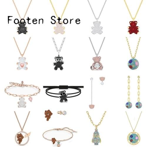 SWA Fashion Jewelry Elements Necklace Bracelet Earrings Flower of Life Shining Necklace Crystal Lady Romantic Jewelry Gift