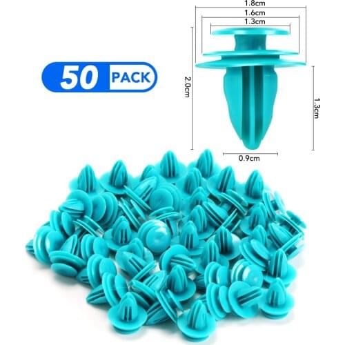 50PCS Car Bumper Clips Retainer Fastener Rivet For Nissan TIIDA X-TRAIL Qashqai Skoda Octavia Fabia Renault Clio IX35 Ford Focus