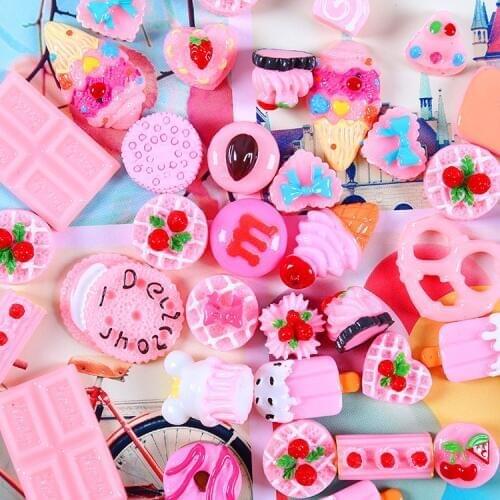 10Pcs Diy Crystal Slime Supplies Accessories Phone Case Decoration For Slime Filler Miniature Resin Cake Flowers Candy chocolate