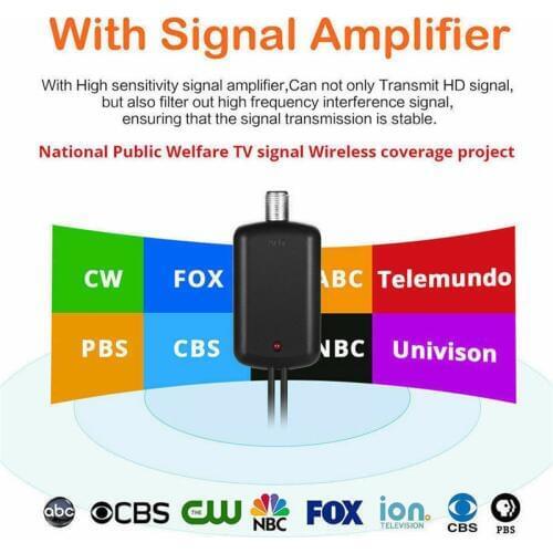 1080p HDTV Antenna Amplifier Signal Booster TV High Gain Channel Boost Indoor 100miles