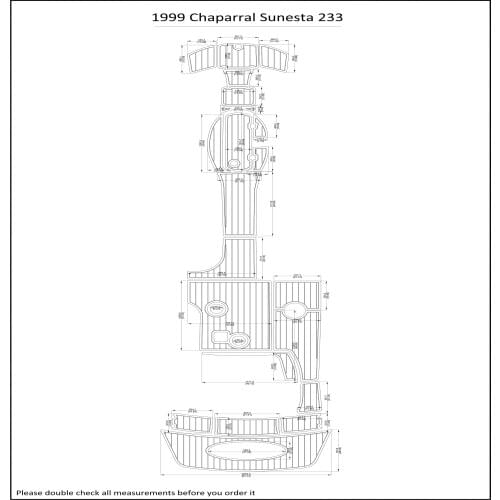 1999 Chaparral Sunesta 233 Swim Step & Cockpit Pad Boat EVA Teak Decking 1/4" 6mm