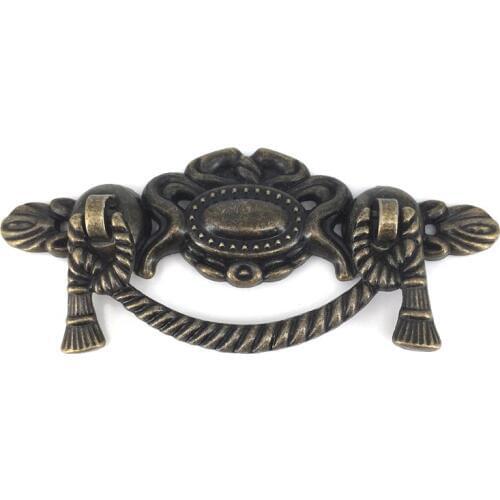 1x Classic Bronze Color Furniture Cabinet Handles Pulls,Vintage Wooden Box Handle Pulls 115*47MM