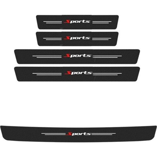 5Pcs set Car Door Scuff Sill Cover & Rear Guard Bumper Scratch Protector Non-slip Pads