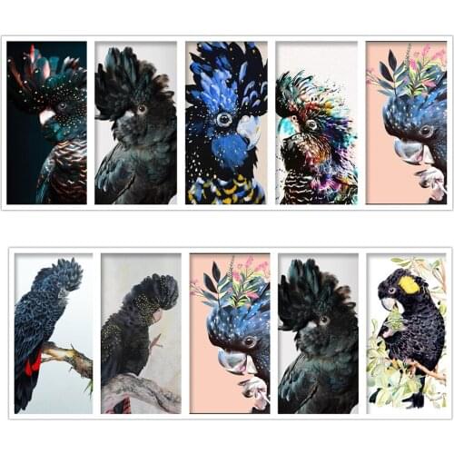 5D Diamond Painting Black Cockatoo Australian Parrot Full Drill Diamond Embroidery Art Picture of Rhinestones Home Decoration