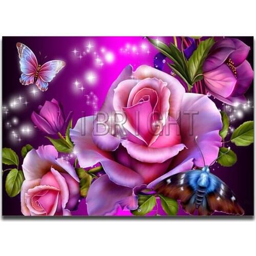 5D DIY Diamond painting Cross stitch roses Full Round Diamond embroidery butterfly Full Square Diamond mosaic Animal Flower Y2
