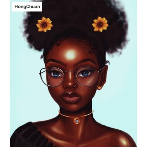 African girl fast delivery square/round diamond embroidery mosaic DIY 5D diamond painting home decoration mural cross stitch