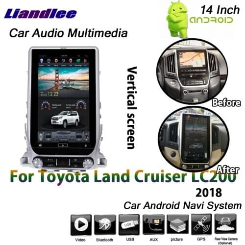 14 Inch 2+32G For Toyota Land Cruiser LC200 2018 Android 6.0 Up Car Vertical Screen GPS Navigation Multimedia Player