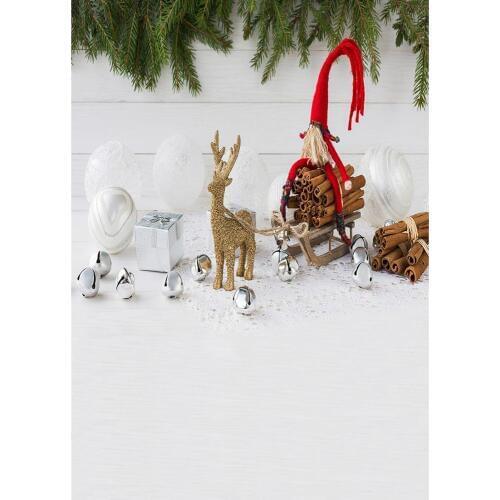 Christmas Barble Pine Deer White Vinyl Photography Background for Photo Studio Photo Backdrop Photobooth Shoot Photophone Props