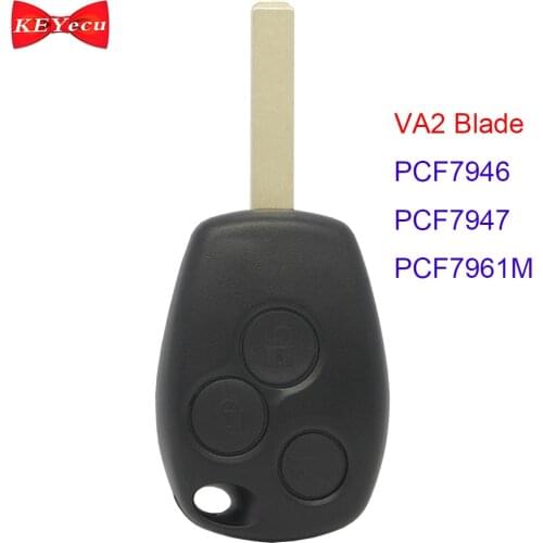 KEYECU for Renault Clio Kangoo Master Traffic Modus Remote Key Fob PCF7946 / PCF7947 / PCF7961M Chip VA2 Blade 433MHz