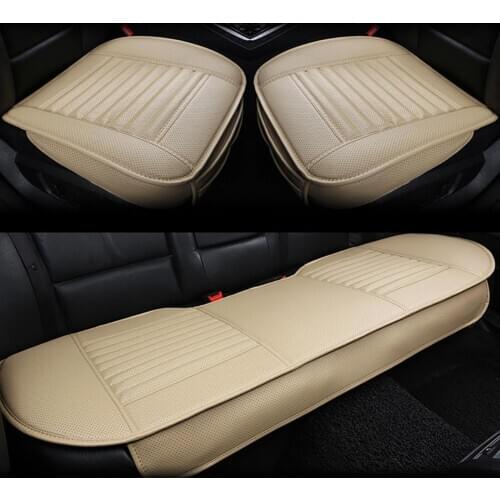Automobiles Seat Covers Faux Leather Bamboo Charcoal Anti-slip Breathable Car Seat Pad Cover with Pocket Interior Accessories