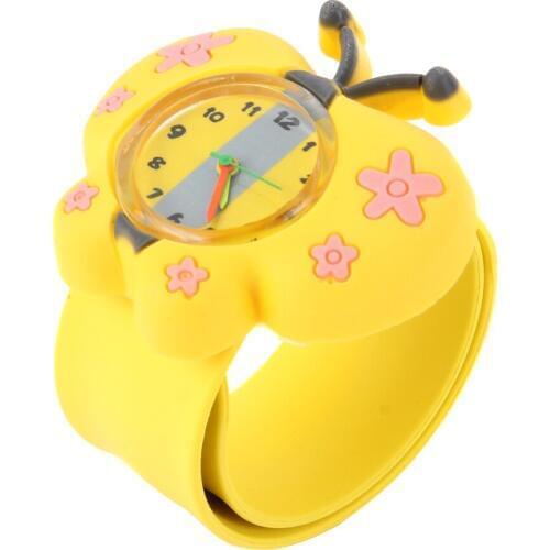 Digital Slap Watch Cute Butterfly Slap Watches for Kids Yellow LXH