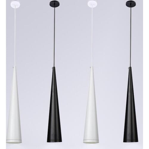 Lamp long cone dining room chandelier concise exhibition hall decoration straight tube COB spotlight 7W lamps furniture