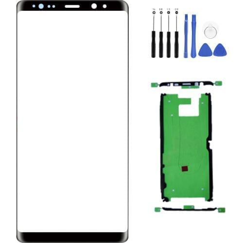 For Samsung Galaxy Note 8 N9500 N9500F Touch Screen Front Glass Touch Panel Cover Front Outer Glass Lens Repair Parts + 3M Glue