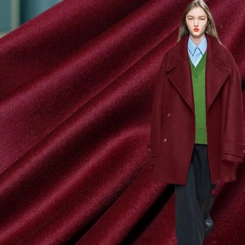 Red Double-side Overcoating Cashmere 100%Wool Fabrics Material Winter Women Overcoat Sewing Cloth Freeshipping