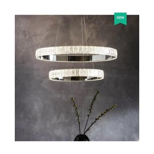 Crystal chandelier designer living room bedroom restaurant ring post-modern cyan home decorative lamps