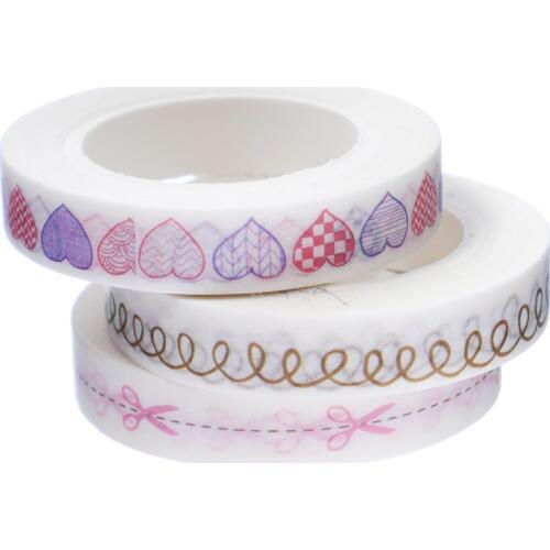 Washi Sticky Paper Masking Adhesive Printing Scrapbooking Deco DIY Tape,Cute heart Masking Japanese Washi Tape