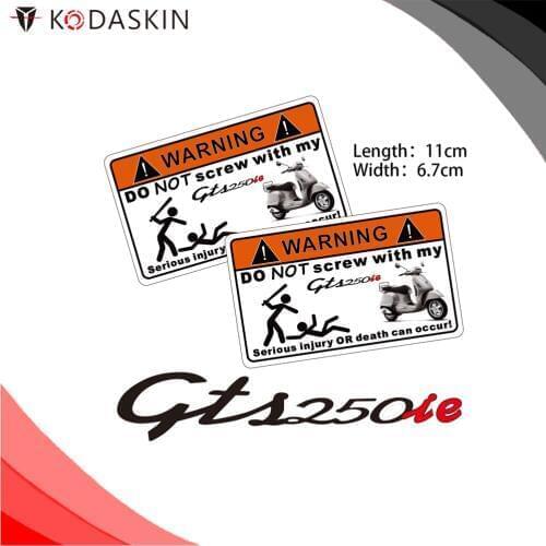 KODASKIN Motorcycle Cheap 2D Creative Warning Sticker Decal for Vespa Gts 250ie