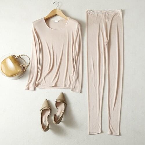 Womens 50% Silk 50% Viscose Base Layer Warm Thermal Underwear Long Johns Set M L XL XS380