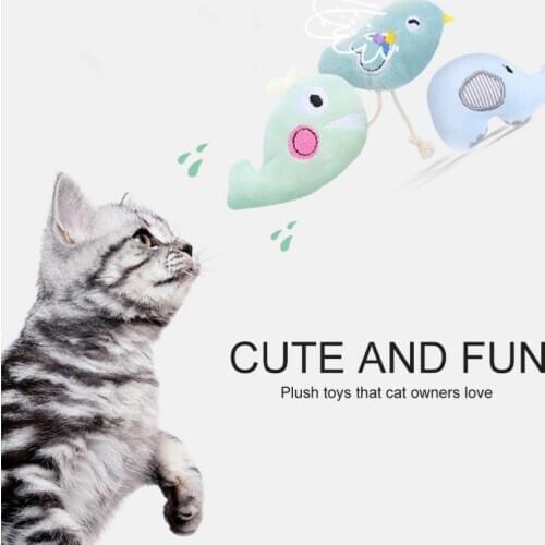 Pet Cat Dog Chew Plush Toy Cute Bird Elephant Whale Molar Toy for Cat Pets Plush Toy Attracting Cats Attention