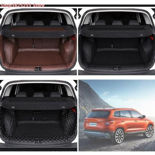 Car Trunk Mat For Skoda Karoq 2021 2016 2018 2019 2020 Accessories 5 Seats All Inclusive Cargo Boot Liner Tray Case Carpet Cover