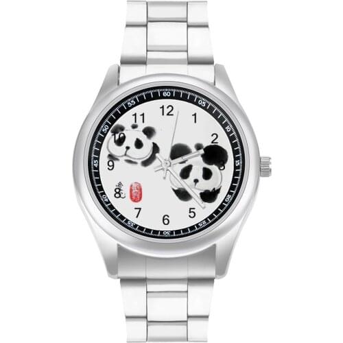 Panda Quartz Watch Steel Photo Wrist Watch Girl Spring Vintage High Quality Wristwatch