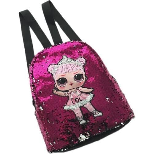 Citgeett Cute Waterproof PU Sequins SchoolBag Women Girls Backpack Sequins Hiking Travel Anti-theft Shoulder Backpack