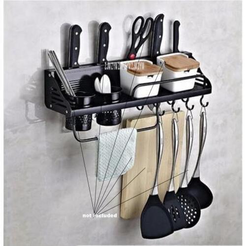 Multifunctional Kitchen Holder Organizer Large Bearing Capacity Space Aluminium Shelf Spice Rack No Punching Wall Mounted