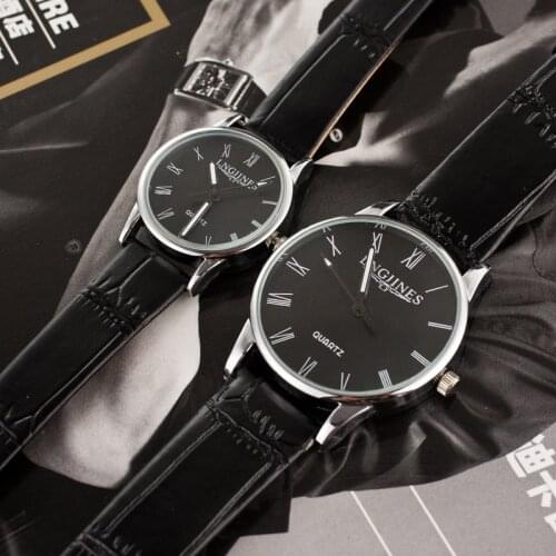 Fashion Luxury Couple Quartz Watch Waterproof Couple Watches Leather Band Sport Watch Men Leather Wristwatches Clock Lady Gift