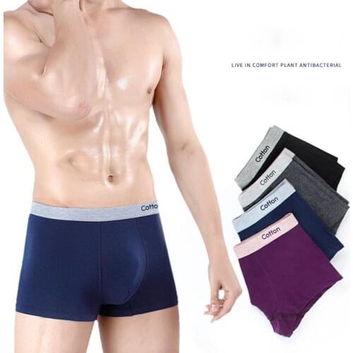 New 2021 Navy Blue Shorts Men Sexy Type Fashion Cotton Briefs Support Underwear Gift For Mens Underwear Sex No 6803 Gay Lot
