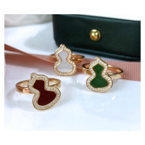 Newly Designed S925 Sterling Silver Calabash Ring With Micro - Inlaid Gold Natural Agate Calabash Ladies Jewelry