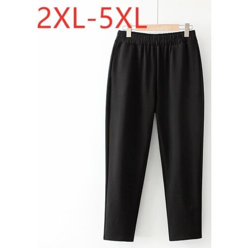 New 2020 ladies autumn winter plus size long pants for women large slim casual elastic black trousers 3XL 4XL 5XL