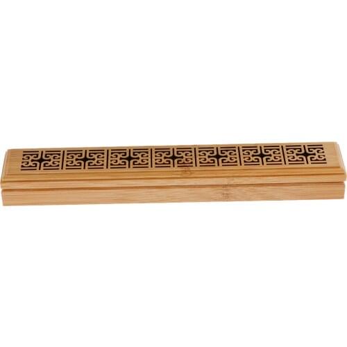 Bamboo Wood Sticks Incense Burner Cone Incense Holder, 9.37inch Lenght (Wood Color)