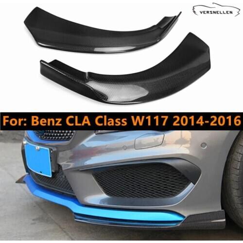 Carbon Fiber Front Bumper Lip Splitter Side Aprons for Benz W117 2014 2015 2016 for Mercedes C117 CLA250 CLA260 CLA45 Side Flaps