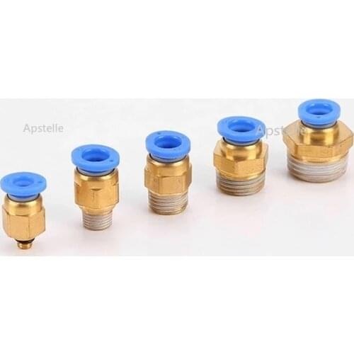 Pneumatic 6mm OD Hose Tube 1/4"PT 1/8" 3/8" 1/2" BSPT M5 Male Thread Push In Joint Air Gas Connector Quick Fittings