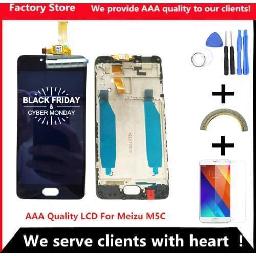 AAA Quality LCD+Frame For MEIZU M5C/MEILAN 5C Lcd Display Screen Replacement For MEIZU M5C Digiziter Assembly
