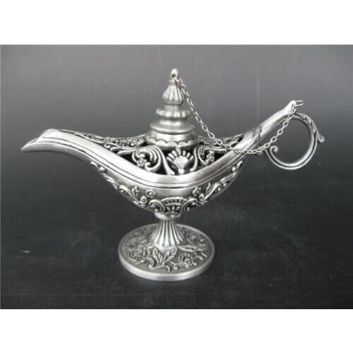 Statue decoration factory outlets Miao Silver Handwork Tibet Silver absolute being light teapot lamp