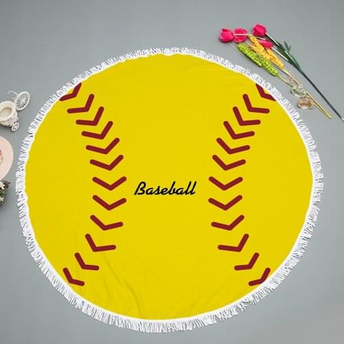 Balls Sport Basketball Football Sporty 150cm Round Beach Towel Microfiber Shower Bath Towels Yoga Mat with Tassel T270