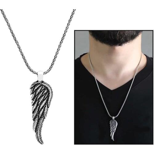 Tesbihane Eagle Wing Design Thick Chain 925 Sterling Silver Men 'S Necklace