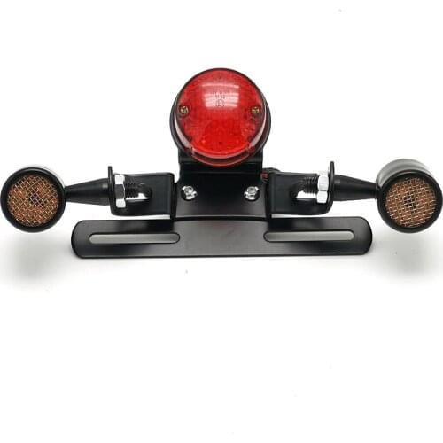Motorcycle Universal 12V Tail Rear Brake Lights License Plate Bracket With Turn Signal Light CustomFor Honda Yamaha Suzuki BMW