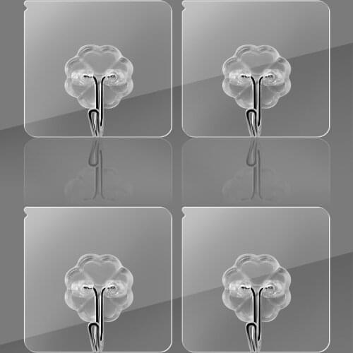 Hanger Hook Suction Cup Adhesive Wall Sucker Traceless Heavy Bathroom Transparent Load Rack Kitchen Door Hooks Stickers